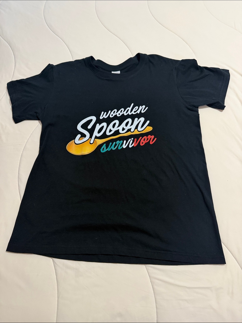 Black 'Wooden Spoon Survivor' Graphic Tee - Men's Short Sleeve